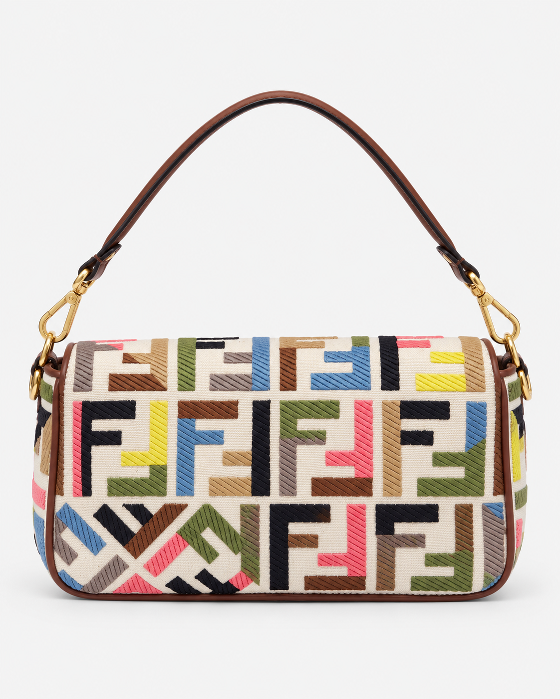 Fendi Baguette Multicolor FF – Canvas Ricamato