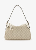 Gucci GG Emblem Medium Shoulder Bag – Beige & White.