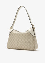 Gucci GG Emblem Medium Shoulder Bag – Beige & White.