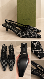 Gucci GG Crystal Slingback – Black