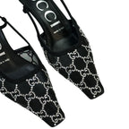 Gucci GG Crystal Slingback – Black